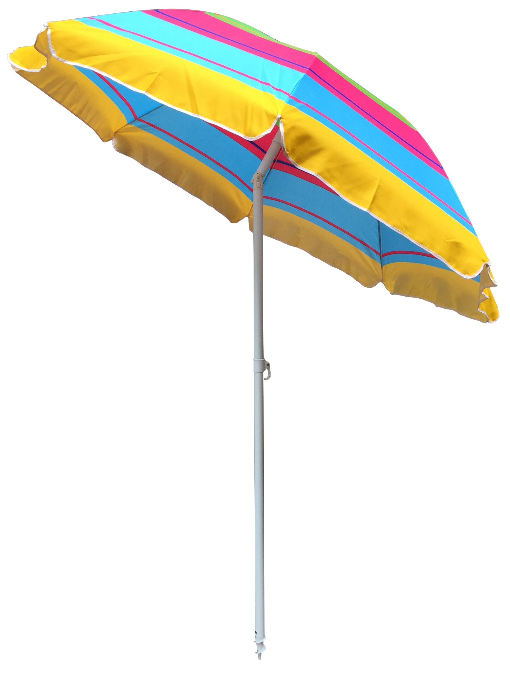 6.5ft Portable Sun Shade Umbrella Travel Beach Umbrella for Sand with Tilt Aluminum Pole and carry bag