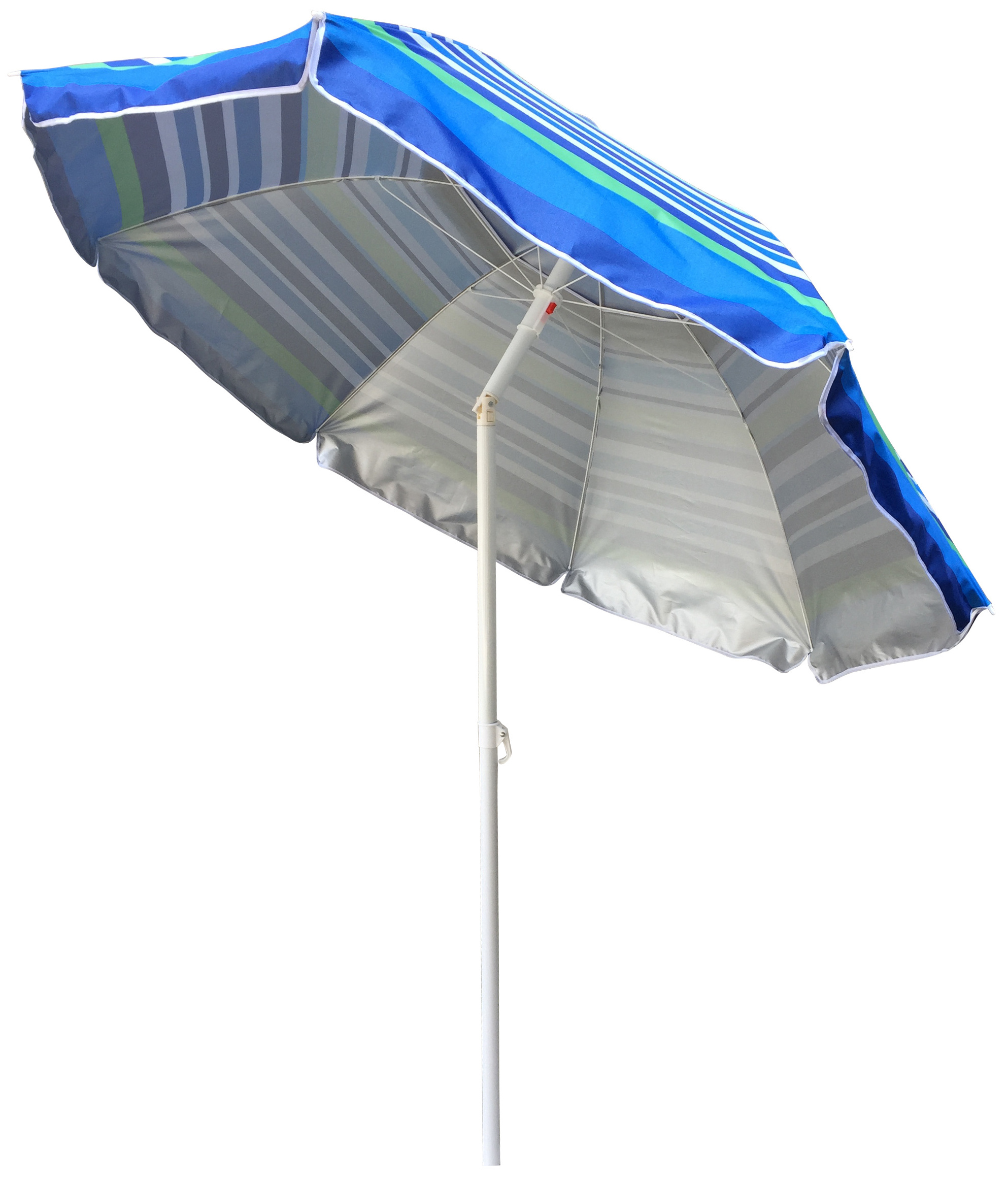 6.5ft Portable Sun Shade Umbrella Travel Beach Umbrella for Sand with Tilt Aluminum Pole and carry bag