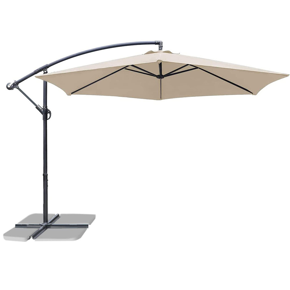 Sun Shelter Garden Parasol Umbrella 10ft Cantilever Patio Hanging Umbrella Outdoor Market Umbrella