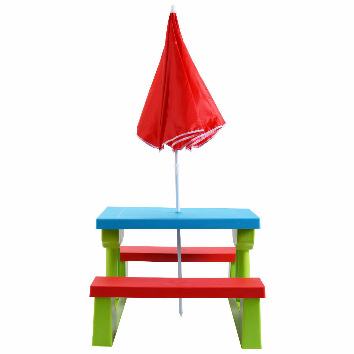 4 Seat Kids Outdoor Folding Picnic Table Garden Yard Folding Children Bench Outdoor with Umbrella