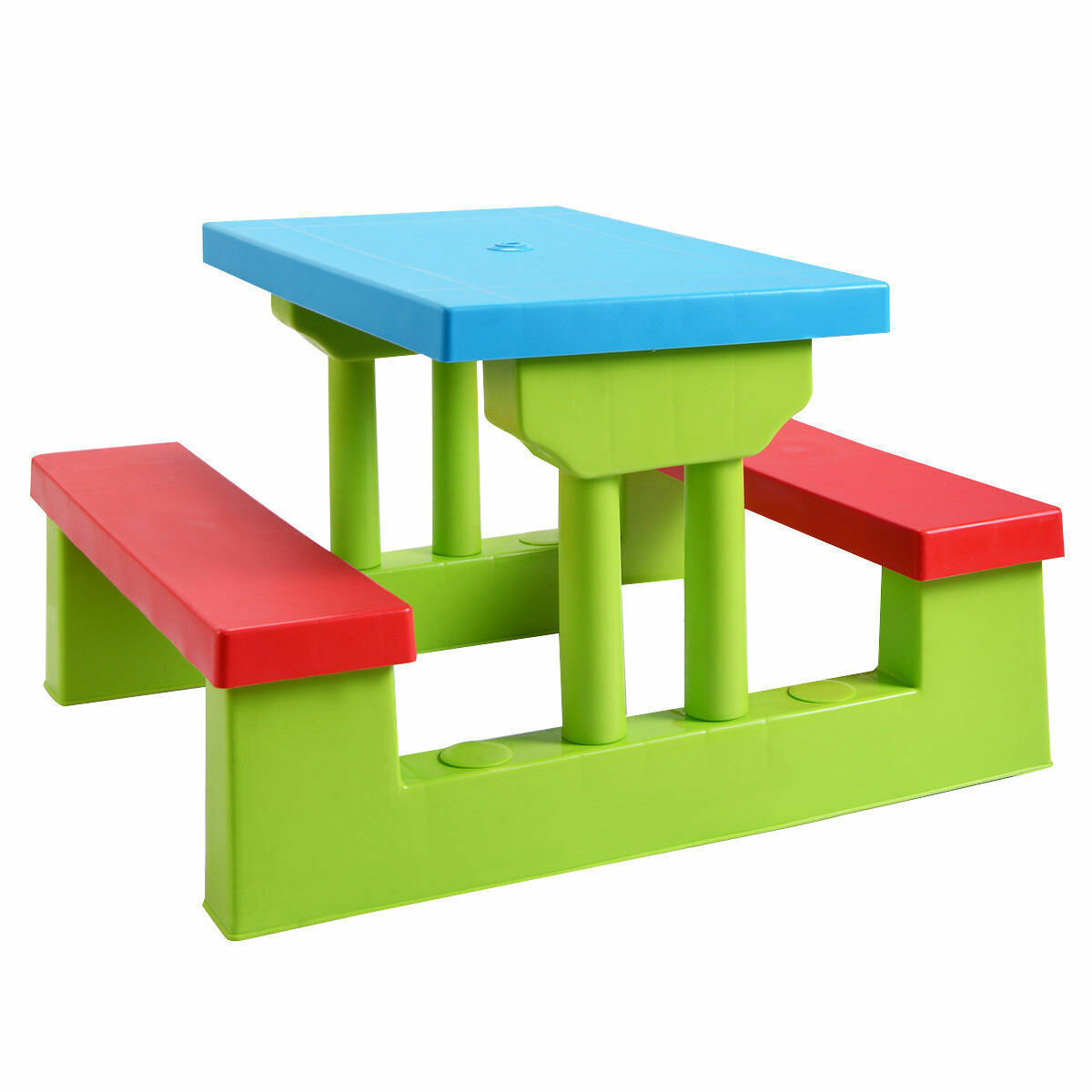 4 Seat Kids Outdoor Folding Picnic Table Garden Yard Folding Children Bench Outdoor with Umbrella