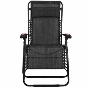 Oversize Outdoor Stainless Steel Portable Folding Lounge Beach Camping Chair Zero Gravity Chair with Removable Headrest