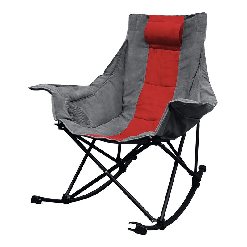 Folding Rocking Camping Chair Portable Outdoor Rocker Relax and Rock Outdoor Folding Rocking Chair with Steel Frame