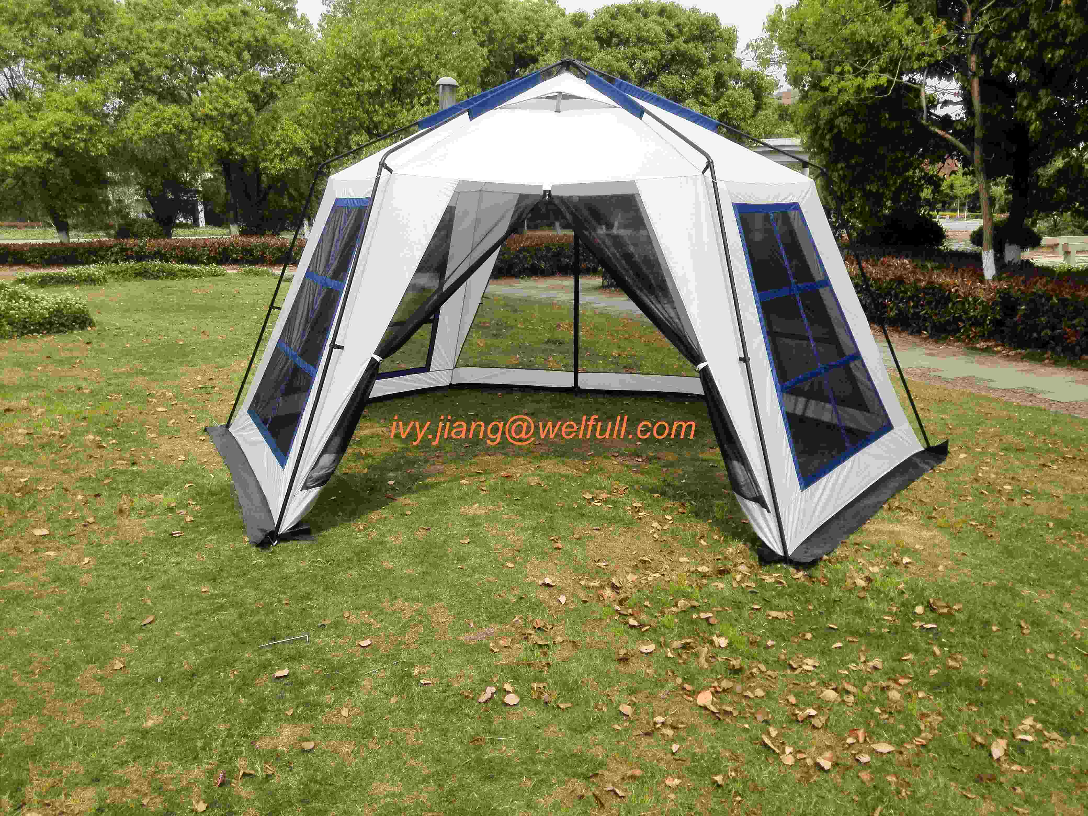 10 Man Outdoor Folding Instant Screened Canopy Tent Large Canopy Screen Tent Camping Beach Tent Outdoor Screen House with Mesh