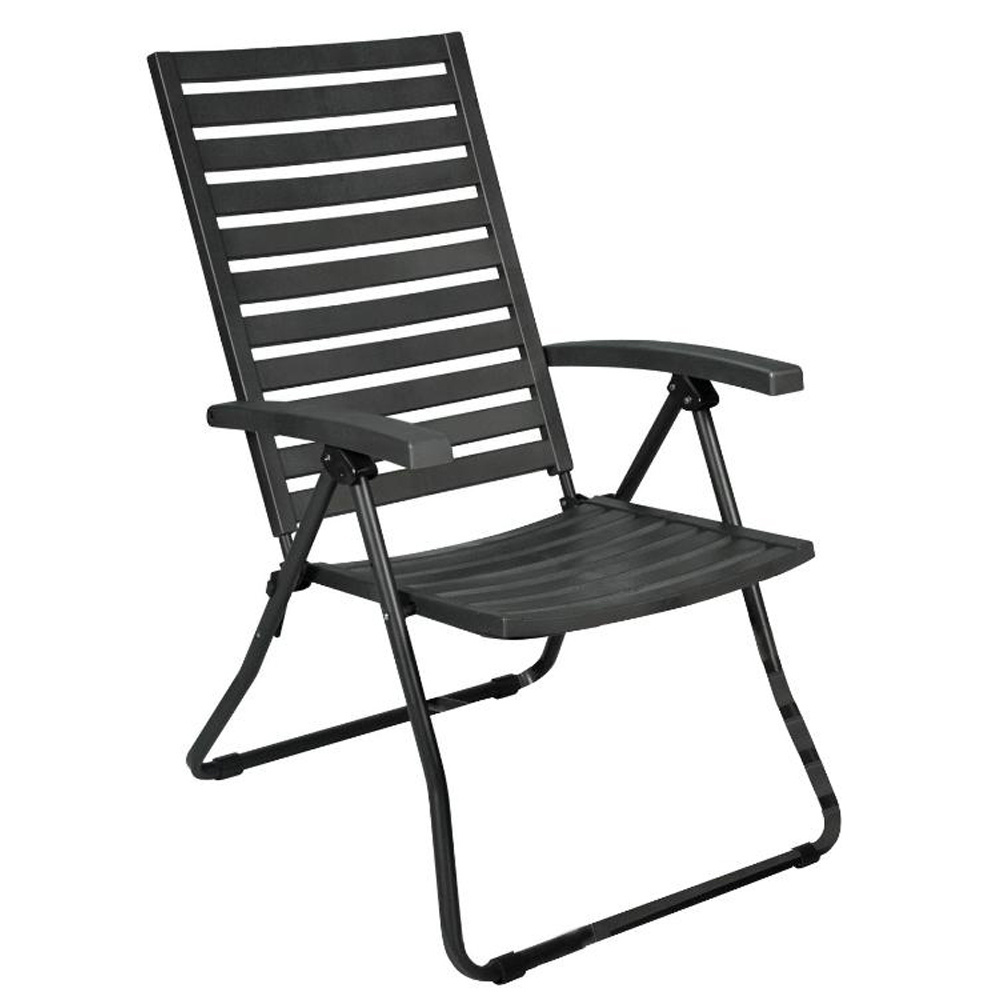 Heavy Duty Durable 6 Positions Reclining Chair Folding Plastic Chair for Outdoor Indoor Garden Pool