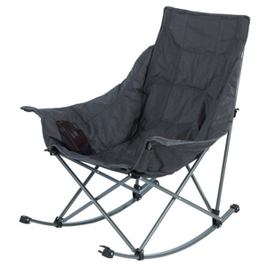 Folding Rocking Camping Chair Portable Outdoor Rocker Relax and Rock Outdoor Folding Rocking Chair with Steel Frame