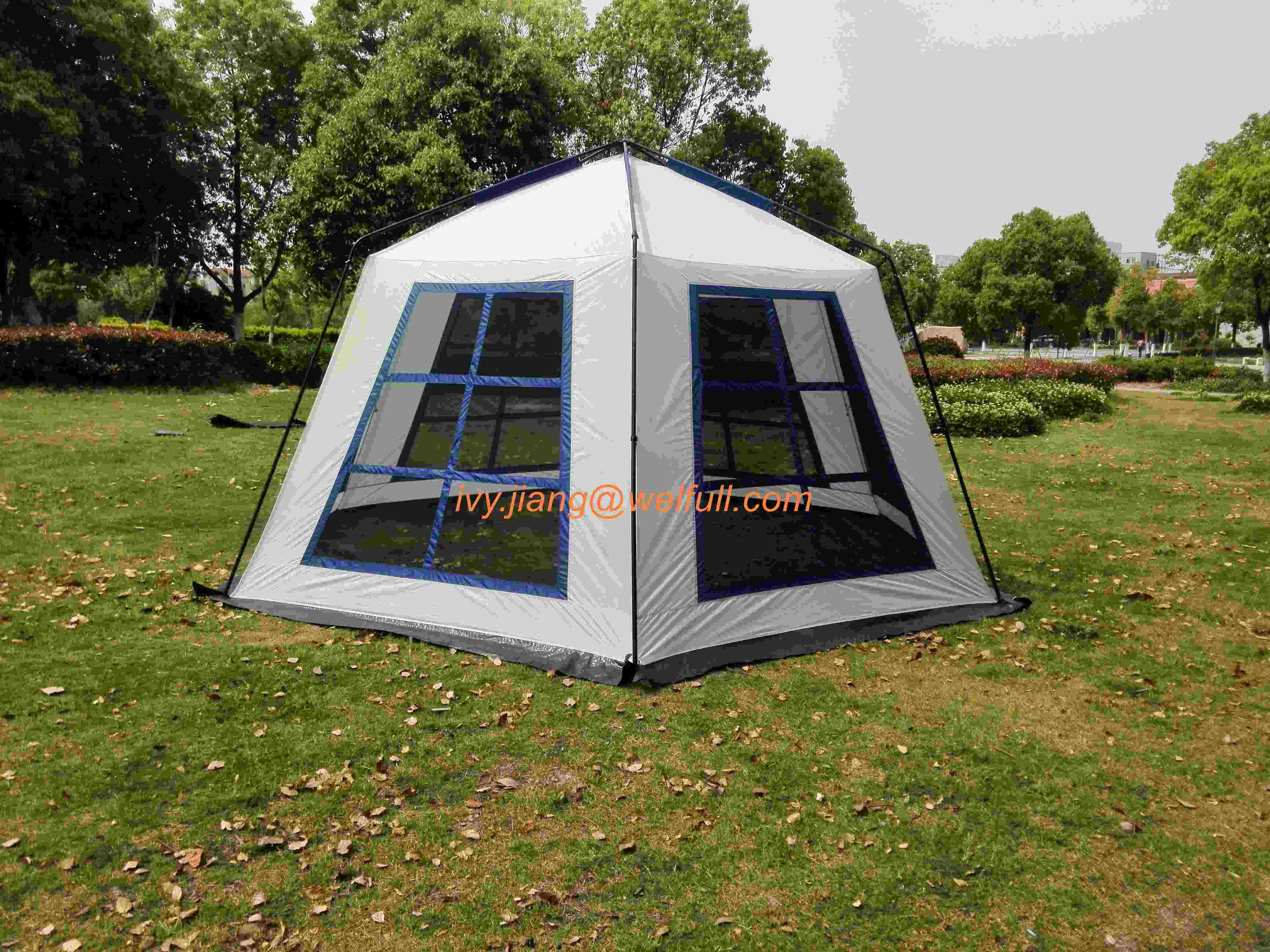 10 Man Outdoor Folding Instant Screened Canopy Tent Large Canopy Screen Tent Camping Beach Tent Outdoor Screen House with Mesh