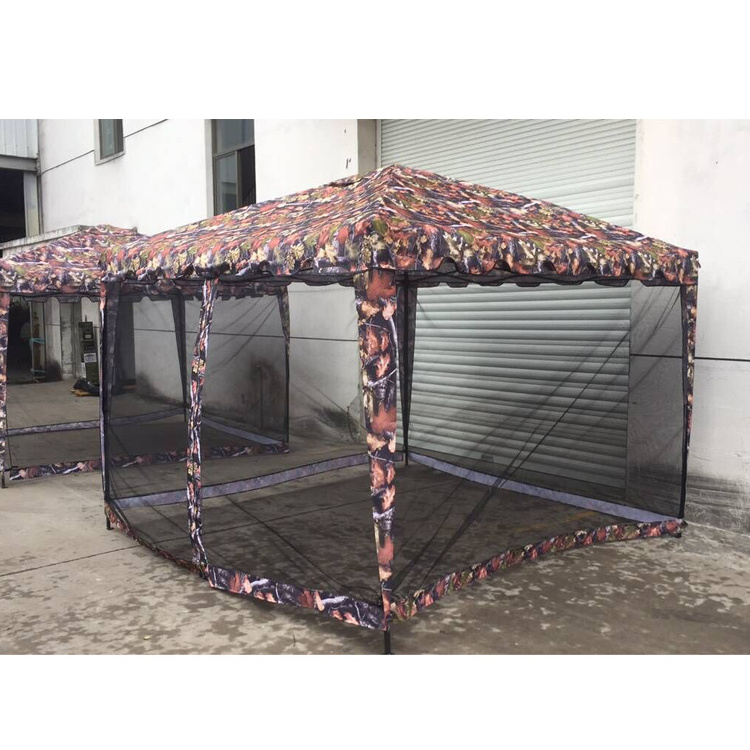 3x3  Deluxe  Camouflage Gazebo Outdoor Screen Camping Tent Folding Canopy Tent with screen mesh