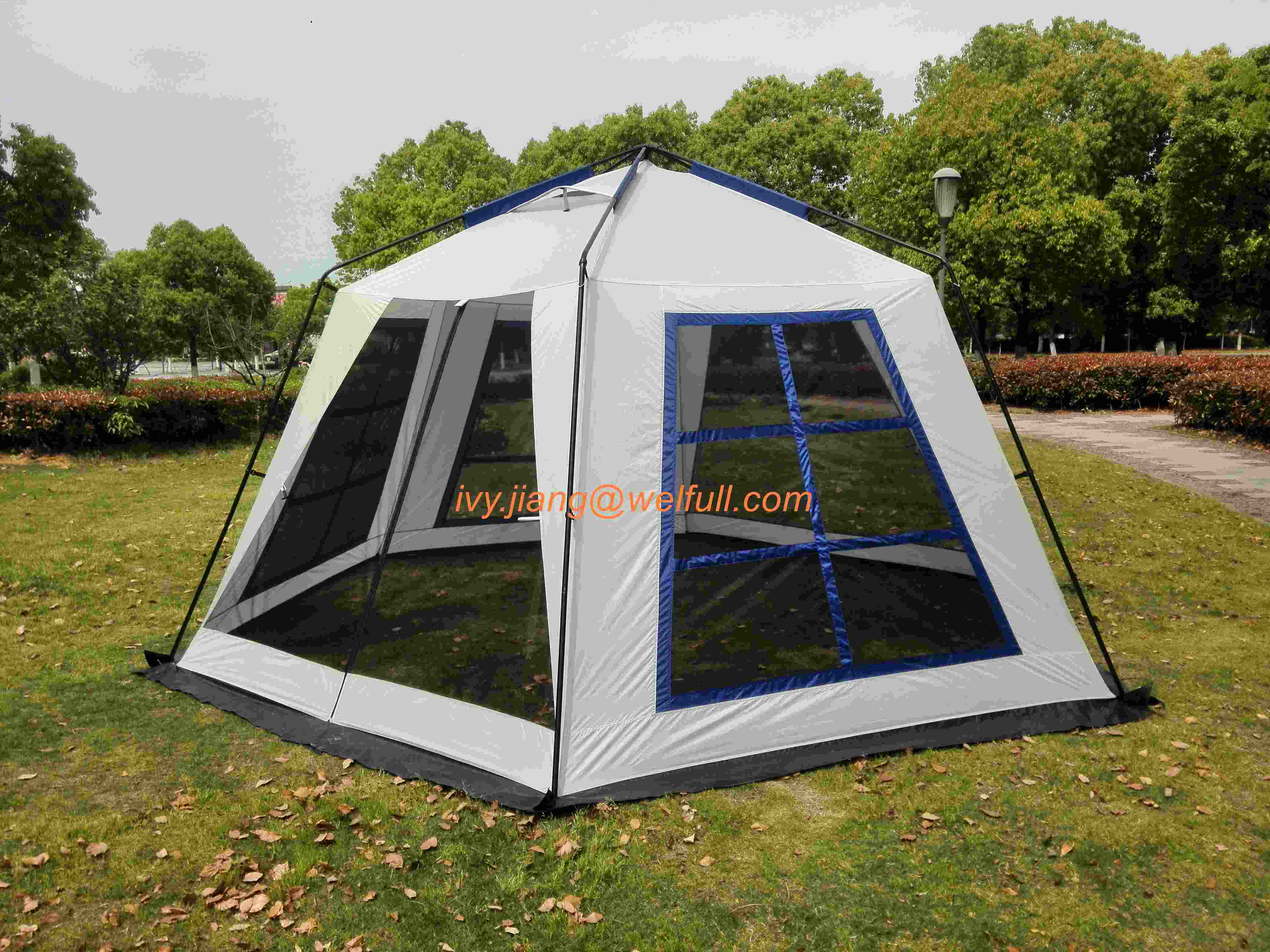 10 Man Outdoor Folding Instant Screened Canopy Tent Large Canopy Screen Tent Camping Beach Tent Outdoor Screen House with Mesh