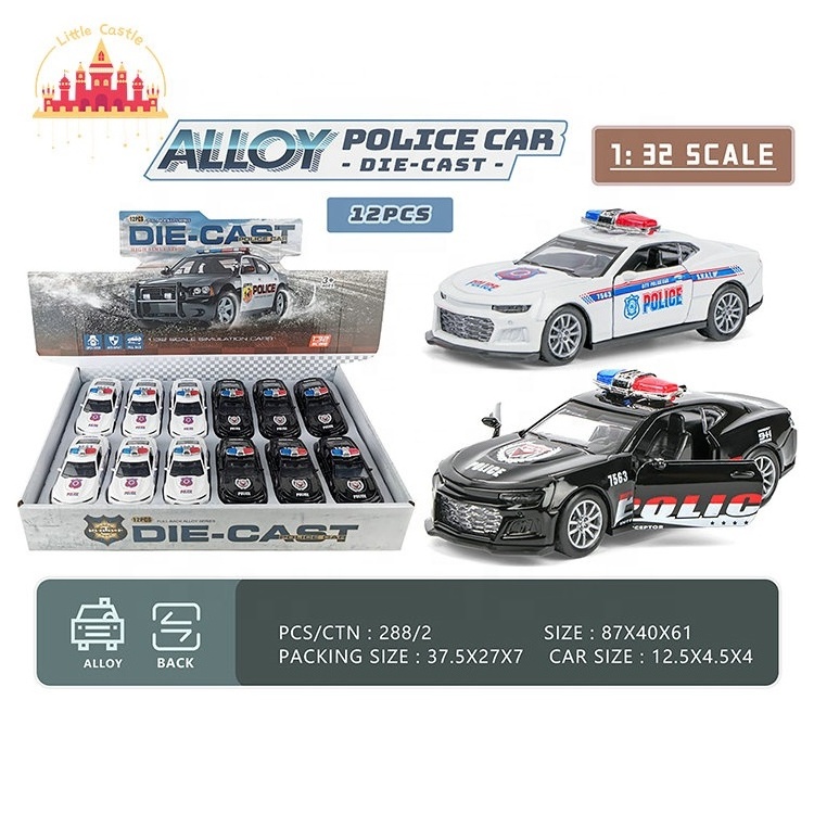 Hot Selling 12 Pcs 1:32 Pull Back Diecast Alloy Police Car Toy For Kids SL04A868