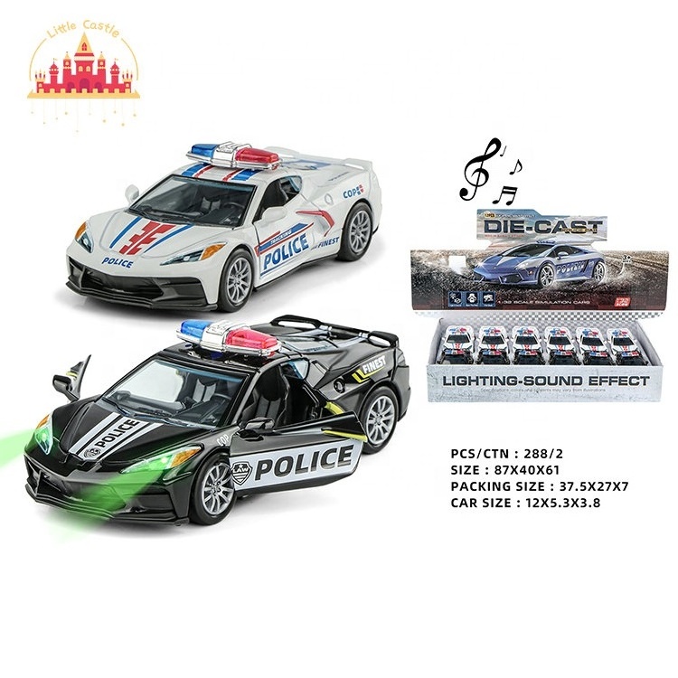 Hot Selling 12 Pcs 1:32 Pull Back Diecast Alloy Police Car Toy For Kids SL04A868