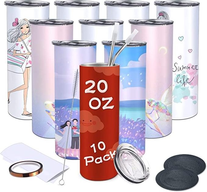 Sublimation Sports Spill Proof Flip Top Colored Wine Skinny Stainless Steel 20Oz Matte Sliver Tumbler Blanks Screw On Duo Lids