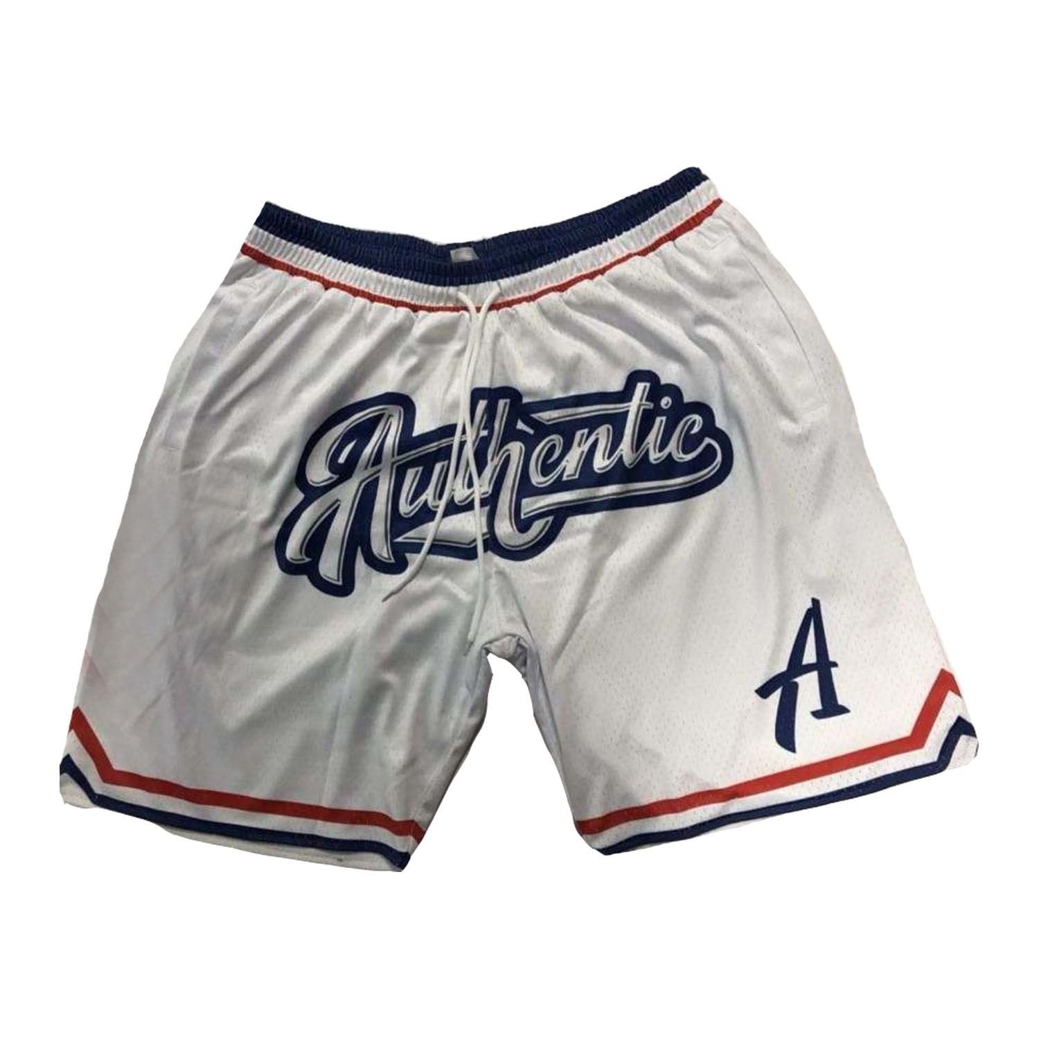 Embroderiery shorts old school shiny tackle twill summer male over knee basketball shorts