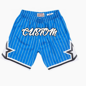 Custom full sublimation printing stitched logo basketball mesh shorts for men with zipper pockets