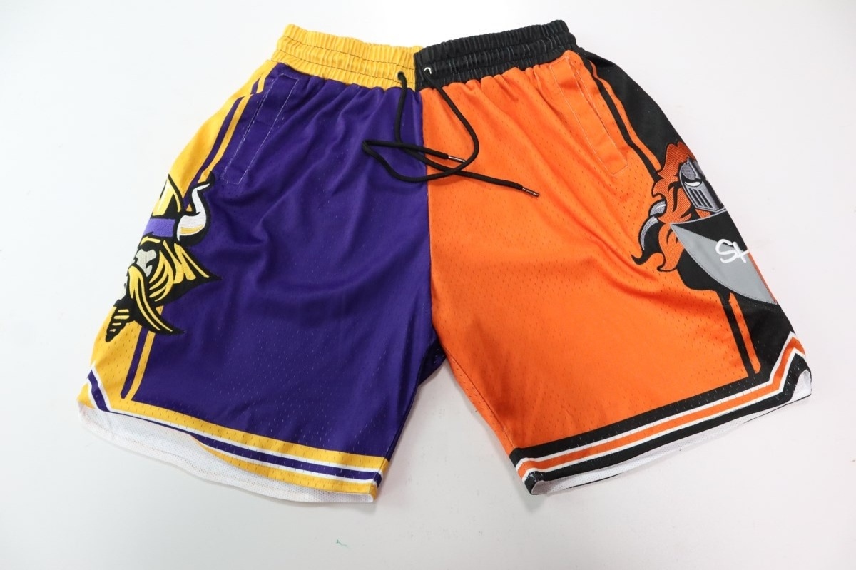 Embroderiery shorts old school shiny tackle twill summer male over knee basketball shorts