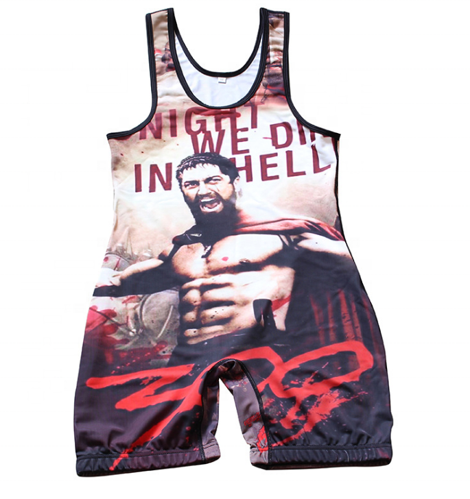 Polyester sublimated custom wrestling tights singlet