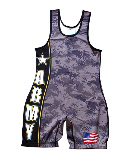 Polyester sublimated custom wrestling tights singlet