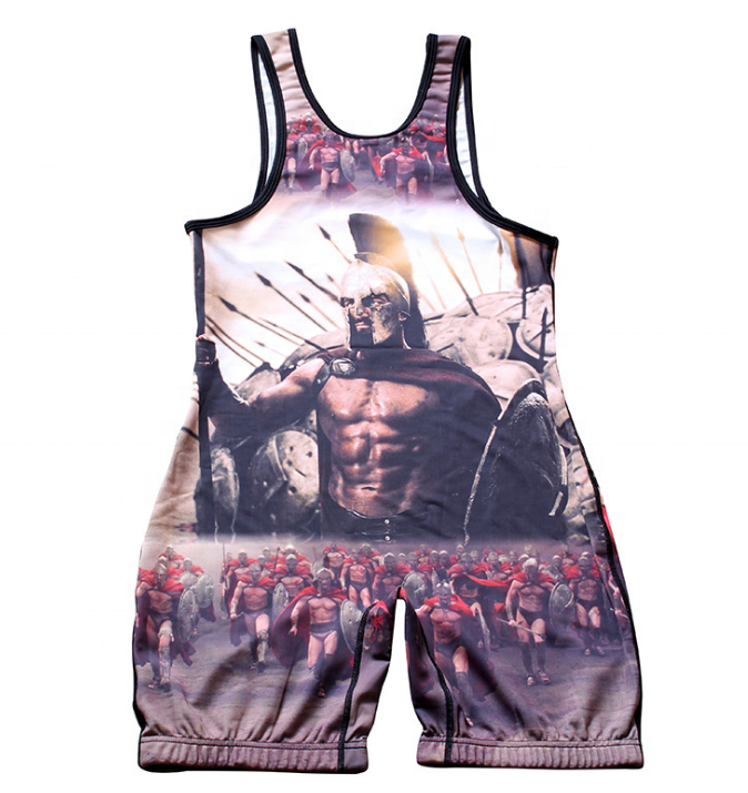 Polyester sublimated custom wrestling tights singlet