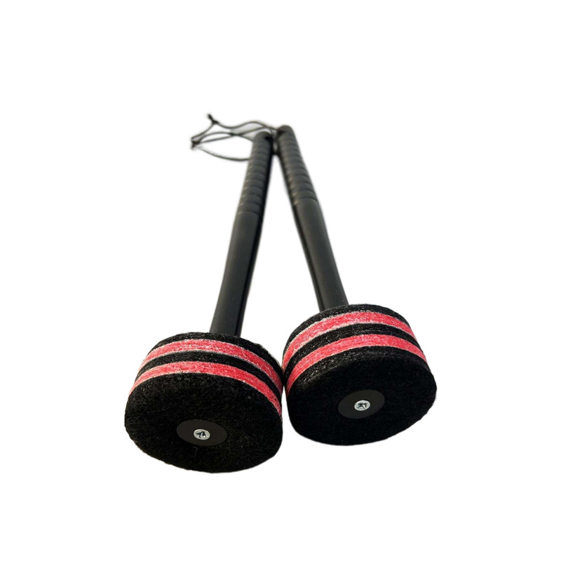 1 pair with string Red Black Felt head ABS Mallet Stick Snare Bass Drumsticks Snare Drum Sticks For Drum Percussion instrument