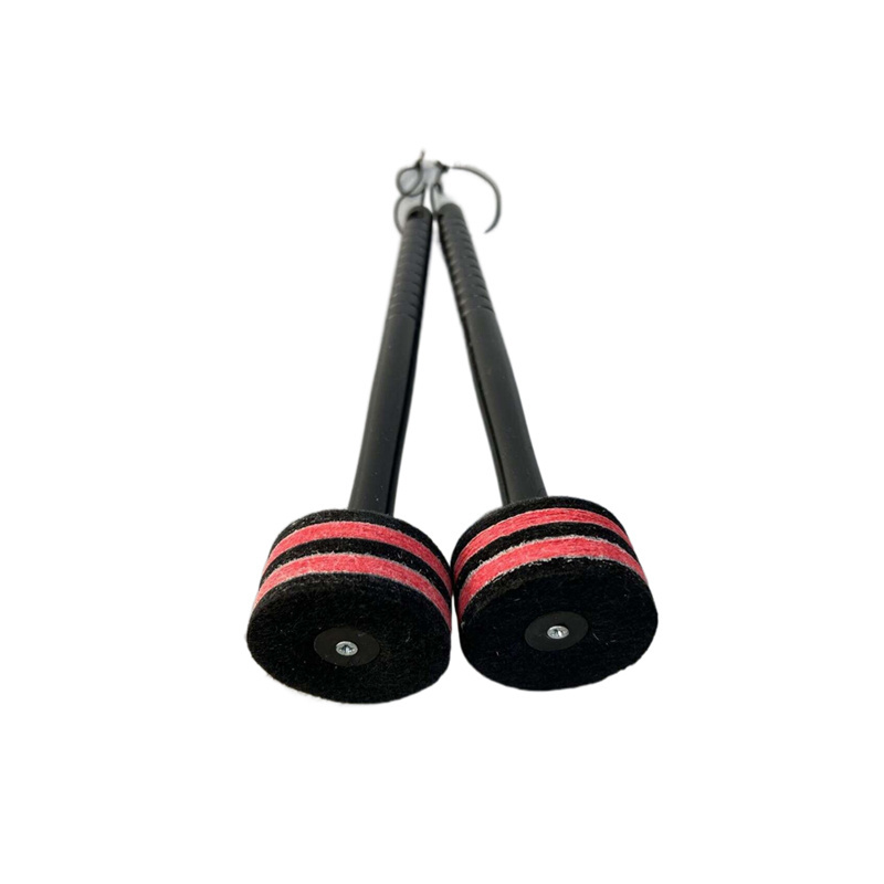 1 pair with string Red Black Felt head ABS Mallet Stick Snare Bass Drumsticks Snare Drum Sticks For Drum Percussion instrument