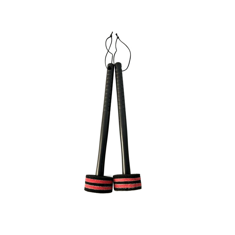 1 pair with string Red Black Felt head ABS Mallet Stick Snare Bass Drumsticks Snare Drum Sticks For Drum Percussion instrument