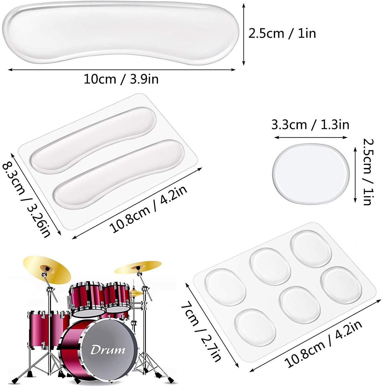 26pcs Hot Sale Drum Mute Pad Gel Pads Drum Muffler Mute Drum Damper For Percussion Instrument Accessories