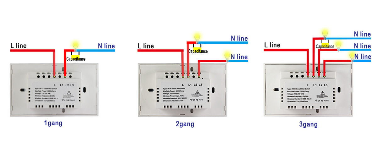 Smart Life Remote Speed Regulation Working Principle US Standard Glass Panel Tuya Wifi smart ceiling fan switch