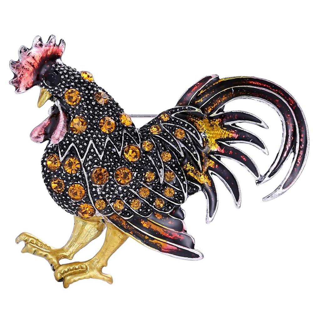 New Arrival High End Brooch Animal Jewelry Alloy Rhinestone Chicken Brooch For Girls