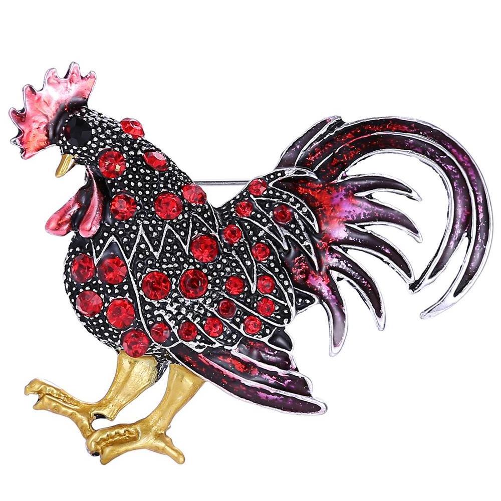 New Arrival High End Brooch Animal Jewelry Alloy Rhinestone Chicken Brooch For Girls