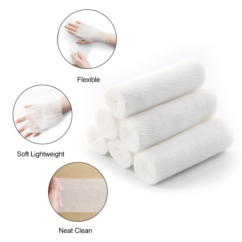 OEM Size Bleached Elastic gauze bandage Conforming First Aid PBT Bandage