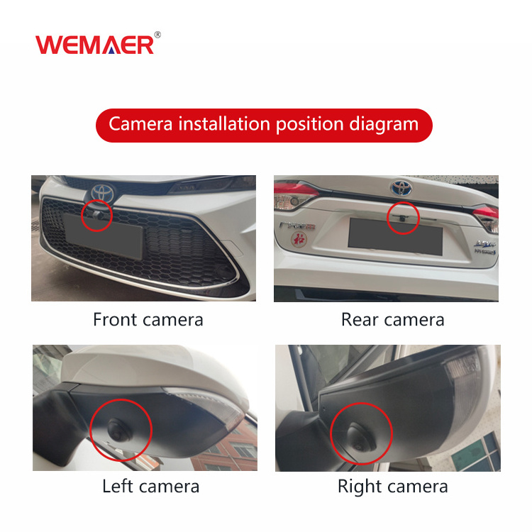 Wemaer RK 360 Panoramic Camera 2D/3D Bird View HD Car Camera DVR Surround View Around Monitoring Car Camera System