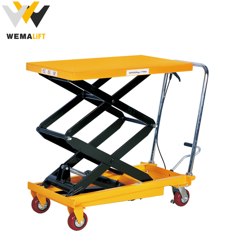 500kg customized triple scissor hydraulic manual lift table