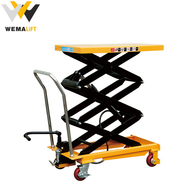 500kg customized triple scissor hydraulic manual lift table