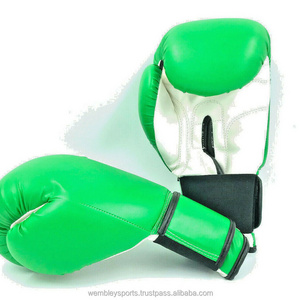 Popular good boxing gloves fighting punching bag training plain blank green kickboxing sports Training Gloves