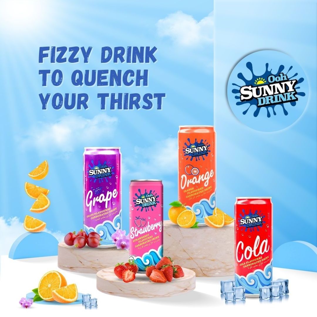 New 2024 Formula! Carbonated Drinks Ooh Sunny Drink Grape/Orange/Strawberry/Cola with  Halal Certified