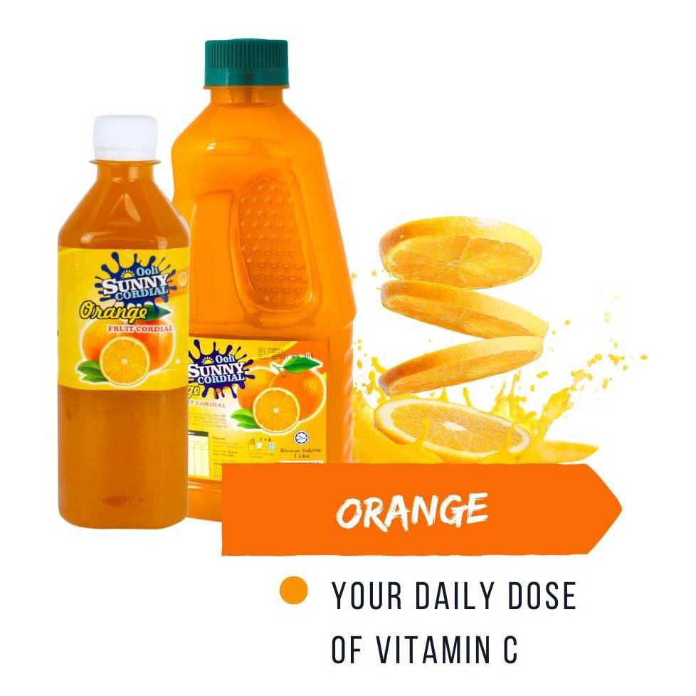 Malaysia Ooh Sunny Brand Concentrated Tropical Fruits Juice 500ml or 1 Litre Packaging Orange Strawberry Mango Mixed Fruits