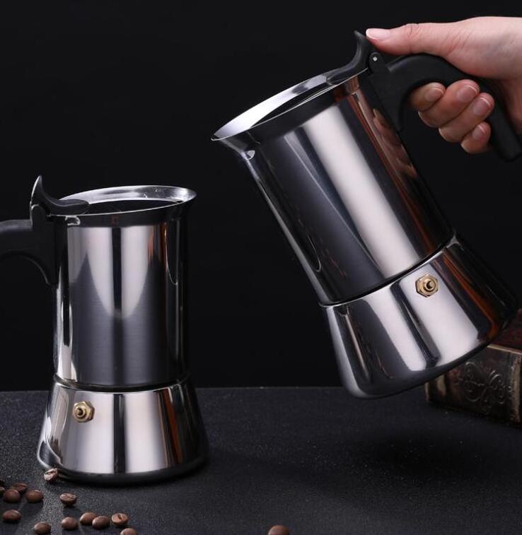 Professional Moka Pot Stainless Steel / 4 Cup And 6 Cup Coffee Moka Pot