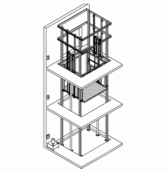 Wall mounted Electric small goods lift hydraulic cargo elevator freight elevator vertical goods lift for Warehouse