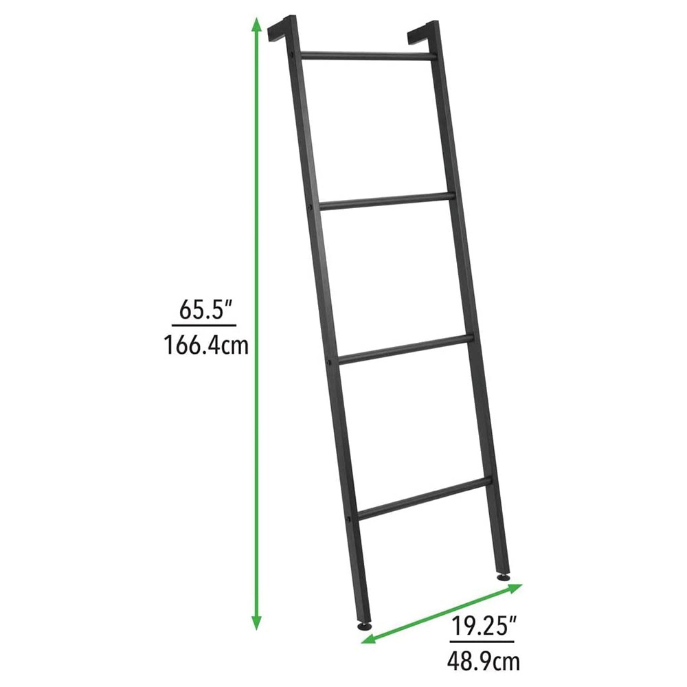 Free Standing Wall Leaning Decorative Bath Towel Rack Bar Storage Ladder Shelf - for Bathroom, Kitchen; Holds Towels, Blanket,