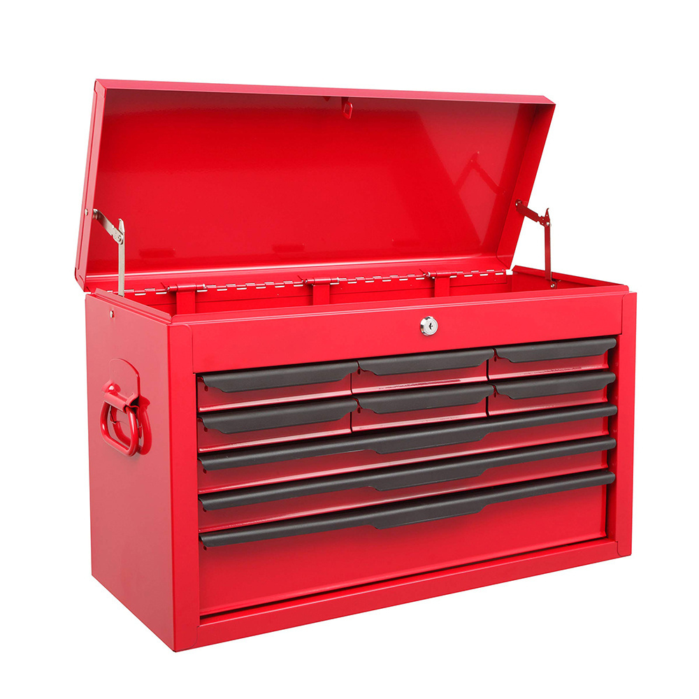 Factory Direct Supply Red 9-DRAWER HEAVY DUTY TOOL CHEST WITH BALL BEARING DRAWER SLIDES