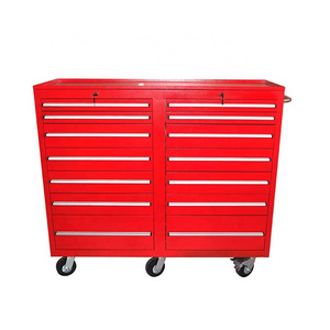 Professional workshop garage storage 14 Drawers Mobile Metal Tools box, trolley cabinet