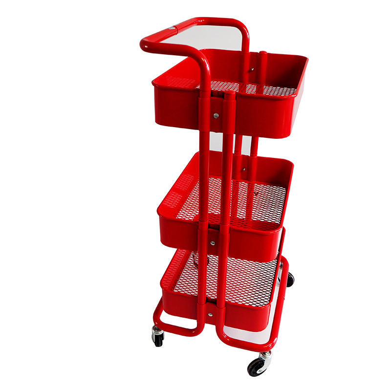 China factory 3-Shelf metal Medical trolleys,utility cart for medical, hotel, restaurant