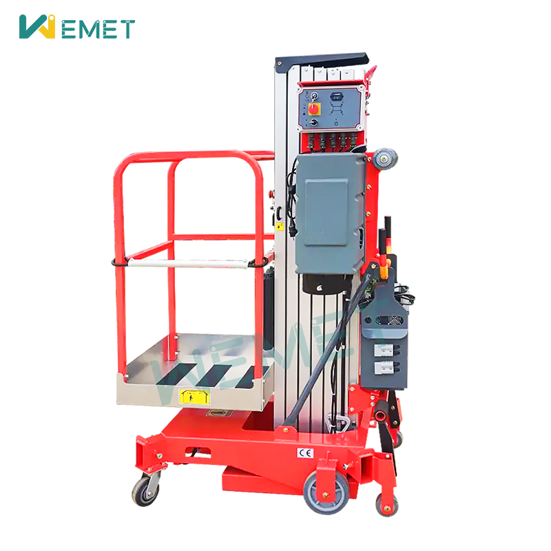 10m hydraulic ladder lift mobile electric lift single/double mast aluminum lift ladder for sale