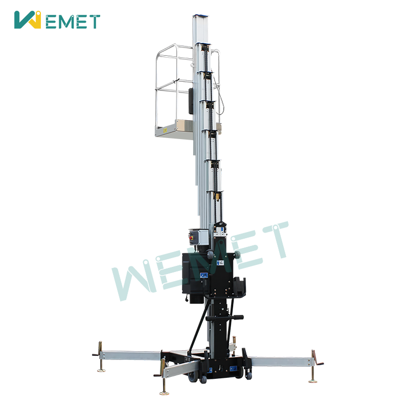 10m hydraulic ladder lift mobile electric lift single/double mast aluminum lift ladder for sale