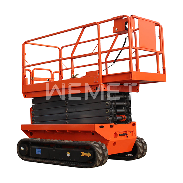 WEMET small crawler scissors lift tracked scissor lift hydraulic rough terrain scissor lift for aerial work