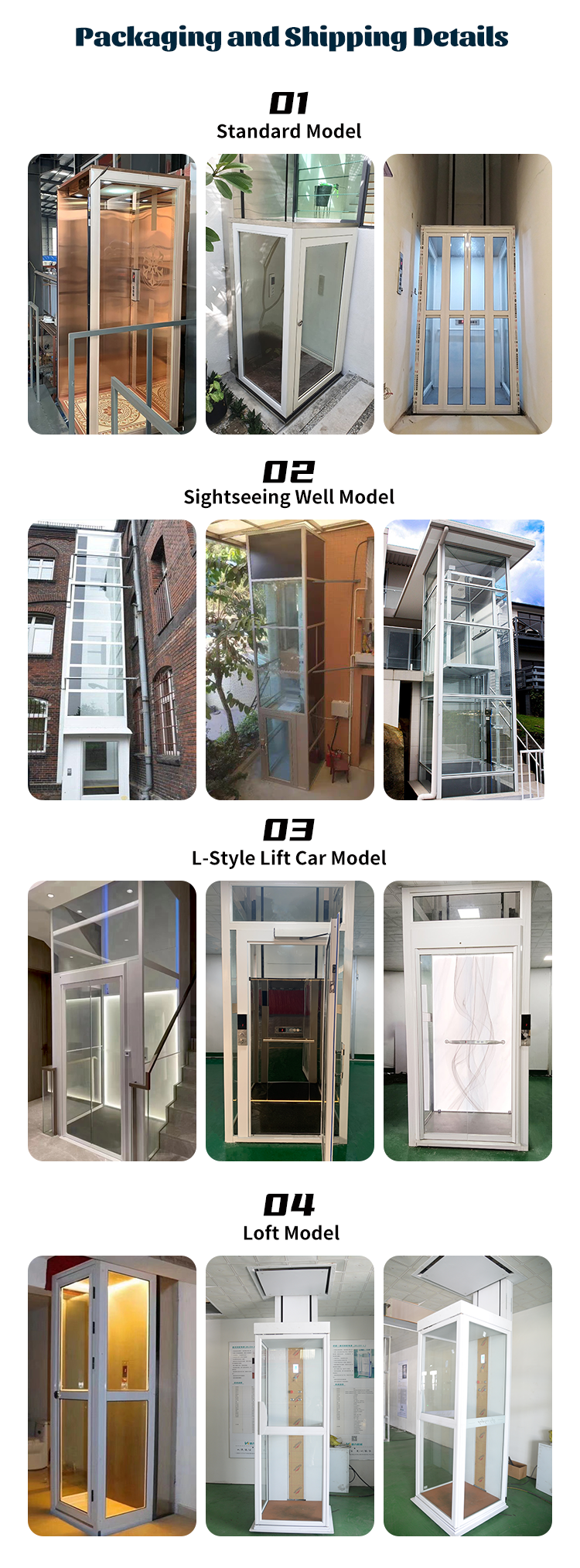 3-4 person Villa Home elevator house hydraulic lift passenger home elevator