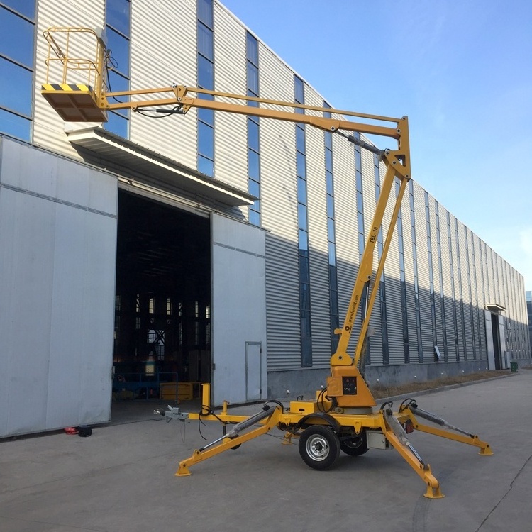 10-22m 250kg load sky trailer towable boom lift for tree work cherry picker