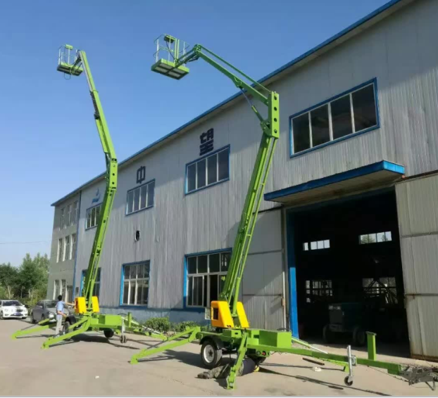 10-22m 250kg load sky trailer towable boom lift for tree work cherry picker