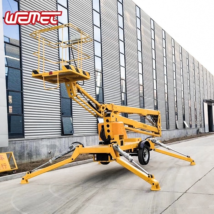 10-22m 250kg load sky trailer towable boom lift for tree work cherry picker