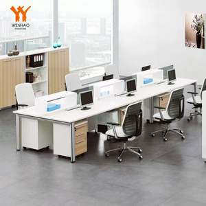 Modern Modular White Office Furniture Workstation Working 2 4 6 8 Person Seater Office Work Station Desk Table For Employee